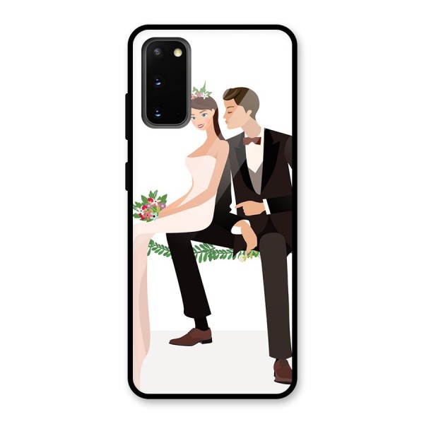 Wedding Couple Glass Back Case for Galaxy S20