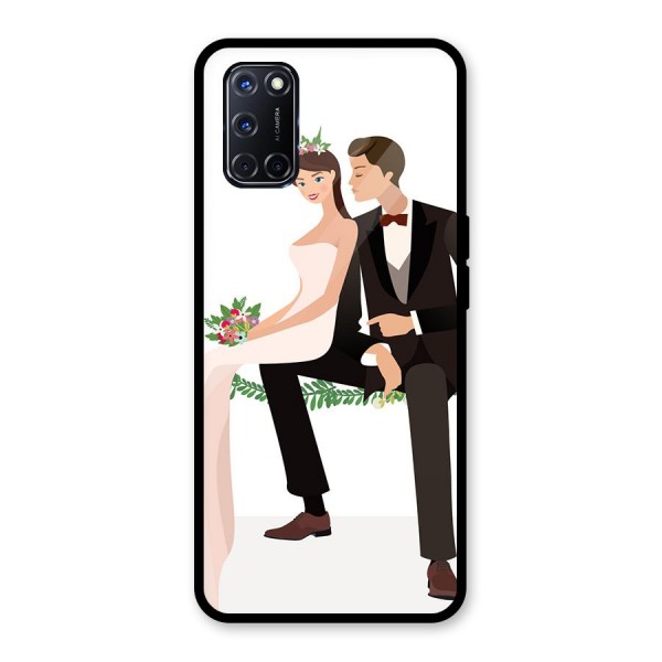 Wedding Couple Glass Back Case for Oppo A52