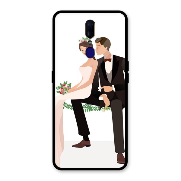 Wedding Couple Glass Back Case for Oppo F11