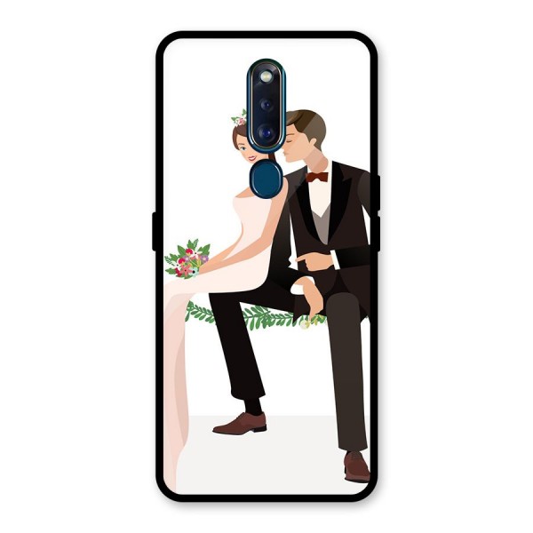 Wedding Couple Glass Back Case for Oppo F11 Pro