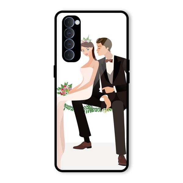 Wedding Couple Glass Back Case for Oppo Reno4 Pro