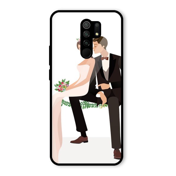 Wedding Couple Glass Back Case for Redmi 9 Prime