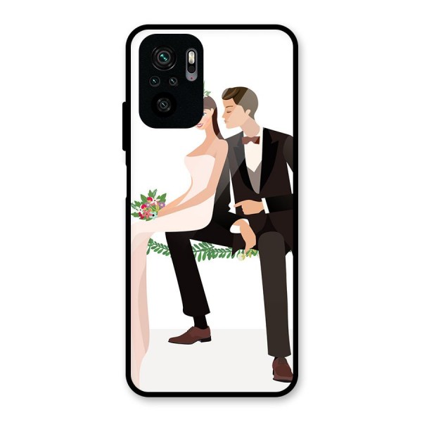 Wedding Couple Glass Back Case for Redmi Note 10