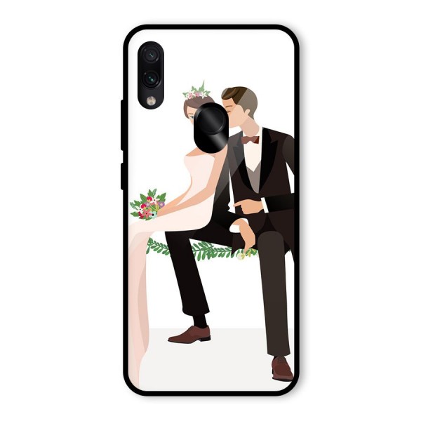 Wedding Couple Glass Back Case for Redmi Note 7