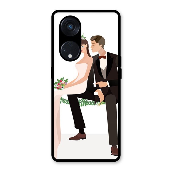 Wedding Couple Glass Back Case for Reno8 T 5G