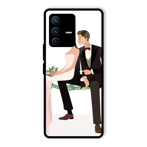 Wedding Couple Glass Back Case for Vivo V23 Pro