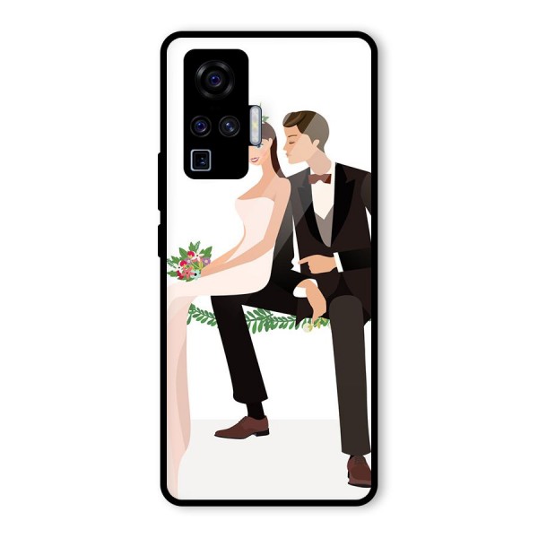 Wedding Couple Glass Back Case for Vivo X50 Pro