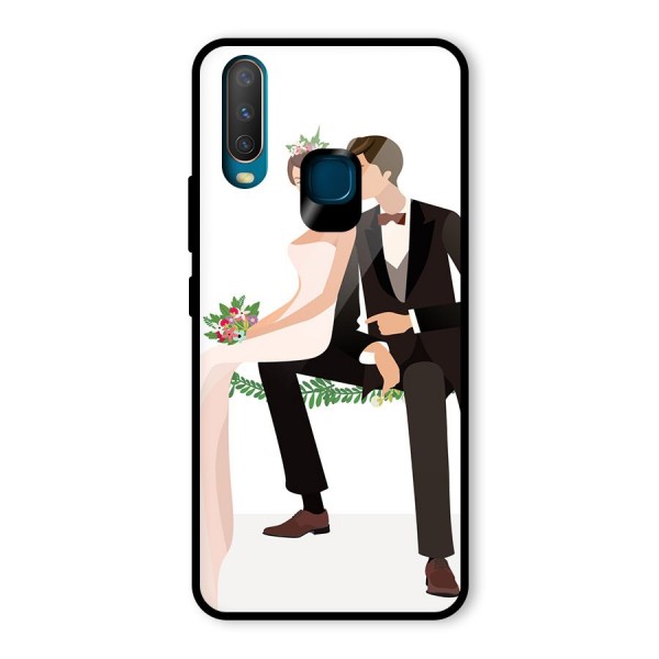 Wedding Couple Glass Back Case for Vivo Y12