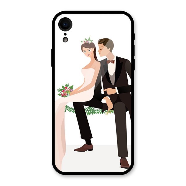 Wedding Couple Glass Back Case for XR