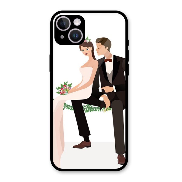 Wedding Couple Glass Back Case for iPhone 14 Plus