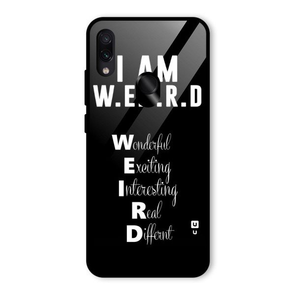 Weird Me Glass Back Case for Redmi Note 7S