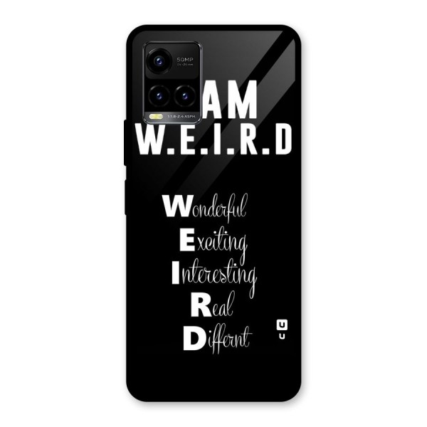 Weird Me Glass Back Case for Vivo Y21 2021