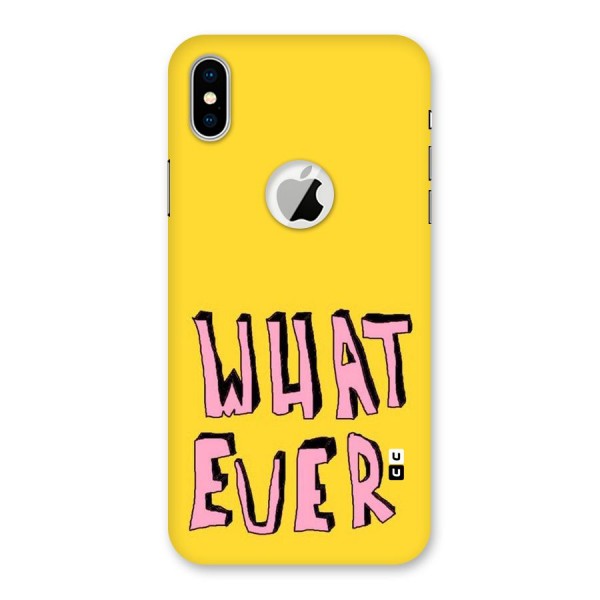 Whatever Yellow Back Case for iPhone XS Logo Cut