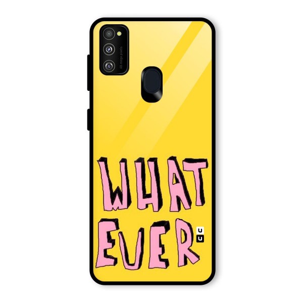 Whatever Yellow Glass Back Case for Galaxy M21