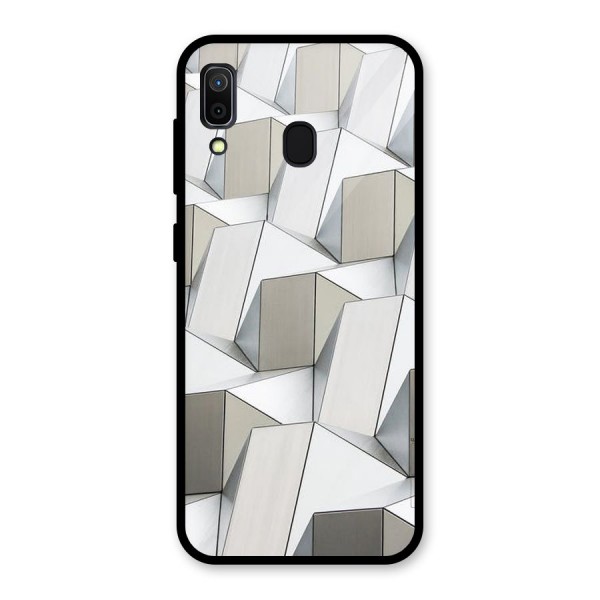 White Abstract Art Glass Back Case for Galaxy A30