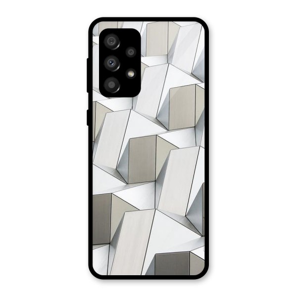 White Abstract Art Glass Back Case for Galaxy A32