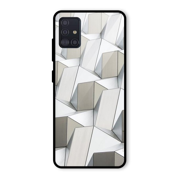 White Abstract Art Glass Back Case for Galaxy A51