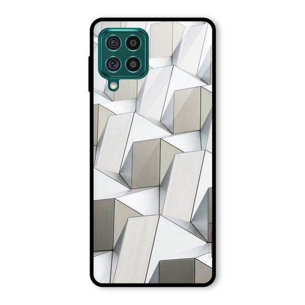 White Abstract Art Glass Back Case for Galaxy F62