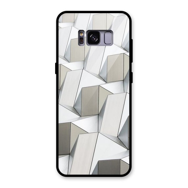 White Abstract Art Glass Back Case for Galaxy S8