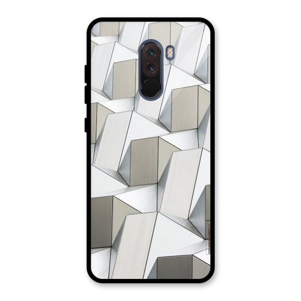 White Abstract Art Glass Back Case for Poco F1