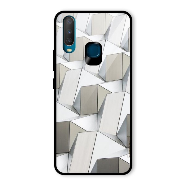 White Abstract Art Glass Back Case for Vivo Y12