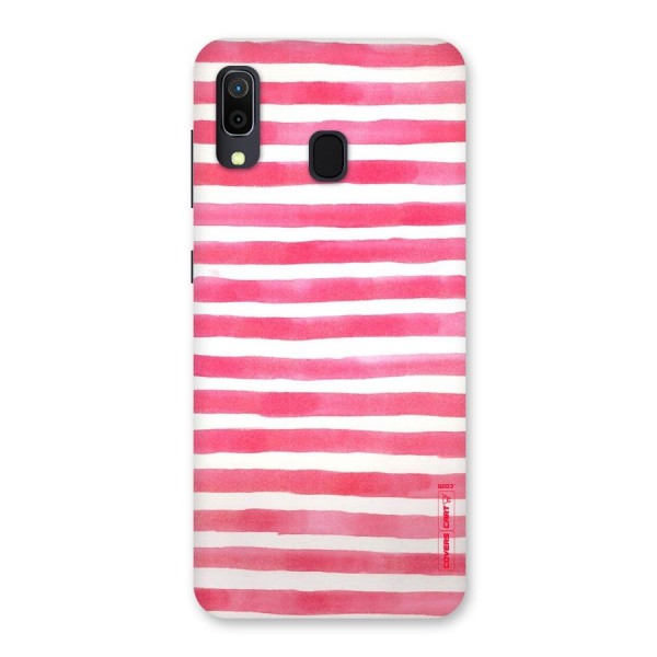 White And Pink Stripes Back Case for Galaxy A20