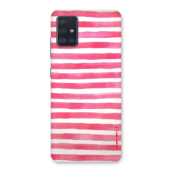 White And Pink Stripes Back Case for Galaxy A51