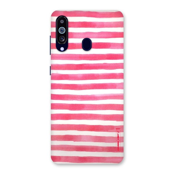 White And Pink Stripes Back Case for Galaxy A60