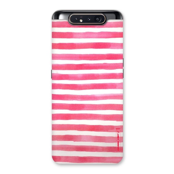 White And Pink Stripes Back Case for Galaxy A80