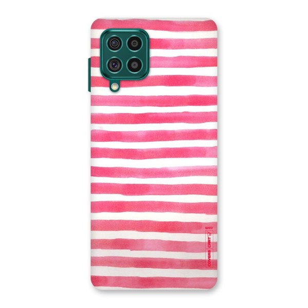 White And Pink Stripes Back Case for Galaxy F62