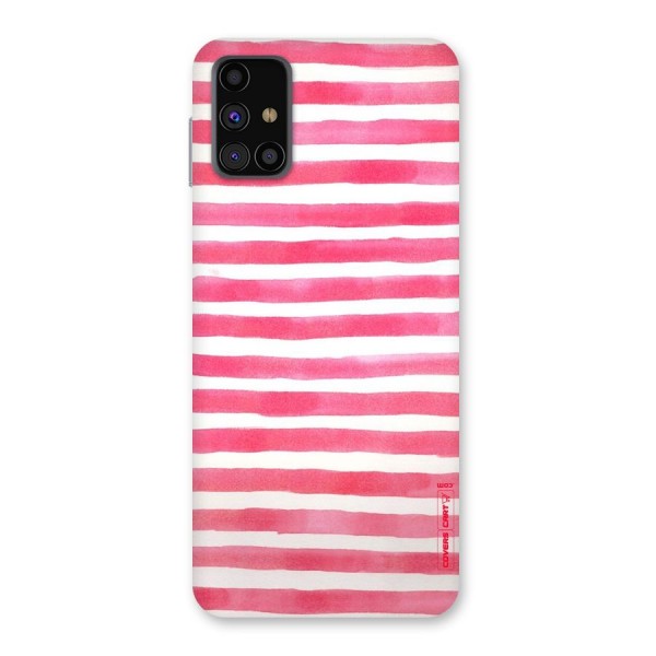 White And Pink Stripes Back Case for Galaxy M31s