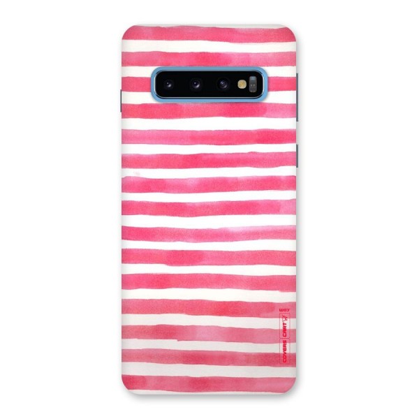 White And Pink Stripes Back Case for Galaxy S10