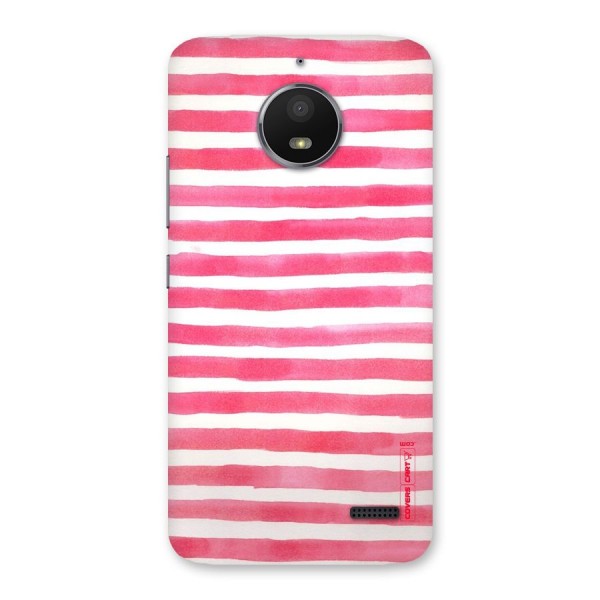 White And Pink Stripes Back Case for Moto E4