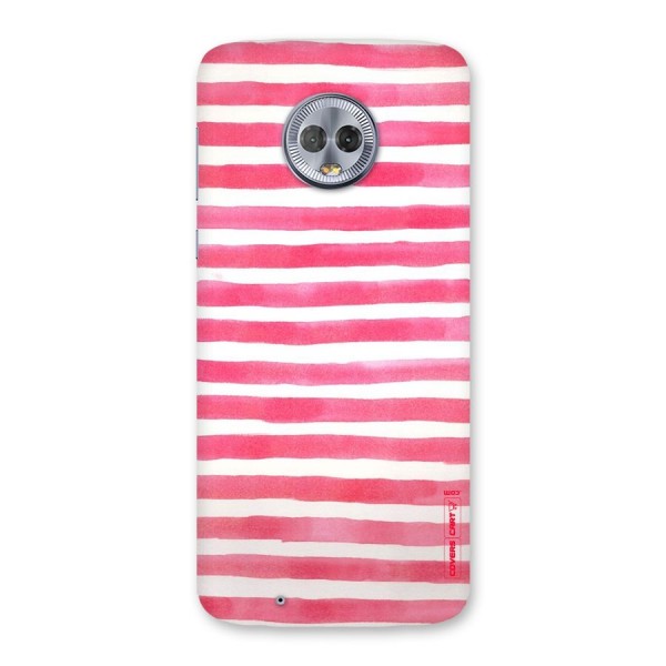 White And Pink Stripes Back Case for Moto G6