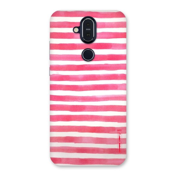 White And Pink Stripes Back Case for Nokia 8.1