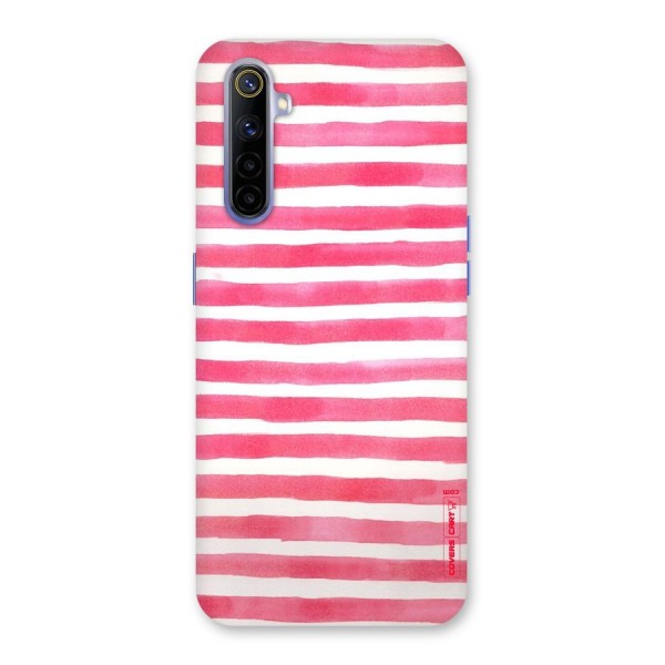 White And Pink Stripes Back Case for Realme 6