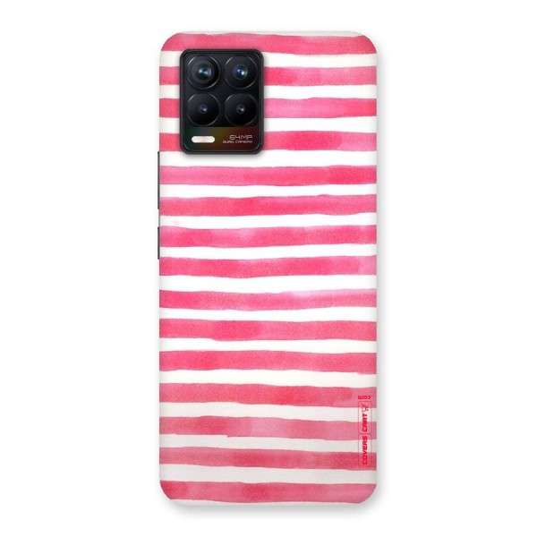 White And Pink Stripes Back Case for Realme 8