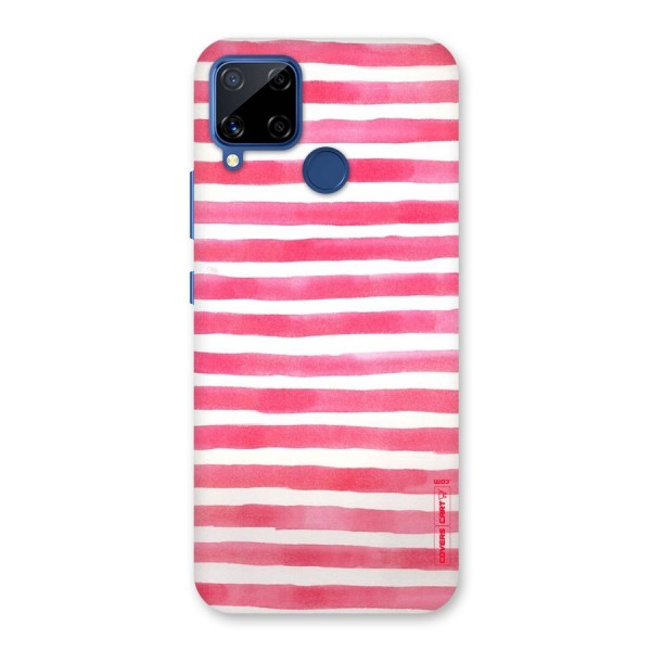 White And Pink Stripes Back Case for Realme C12