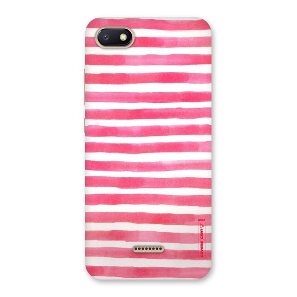 White And Pink Stripes Back Case for Redmi 6A