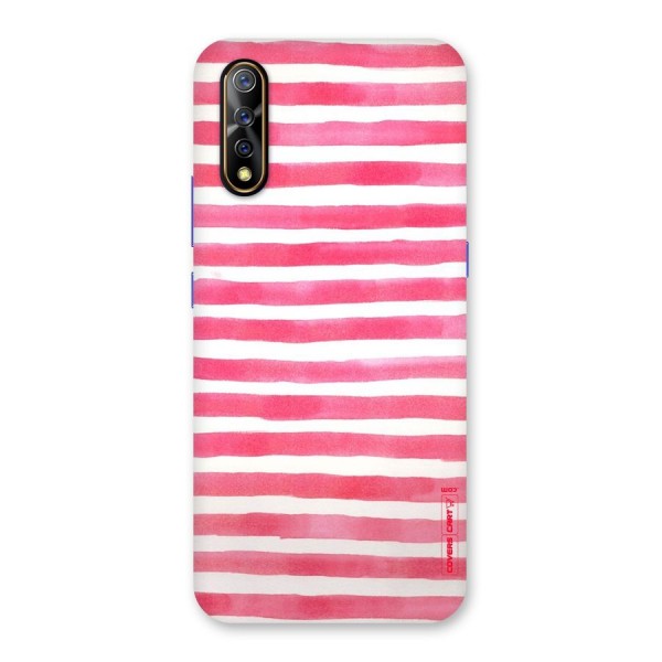 White And Pink Stripes Back Case for Vivo S1