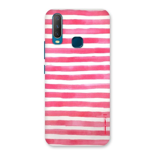 White And Pink Stripes Back Case for Vivo Y15