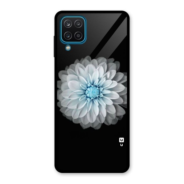 White Bloom Glass Back Case for Galaxy A12