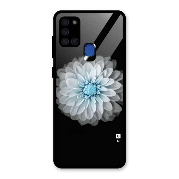 White Bloom Glass Back Case for Galaxy A21s