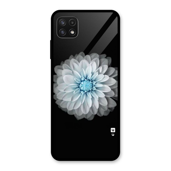 White Bloom Glass Back Case for Galaxy A22 5G