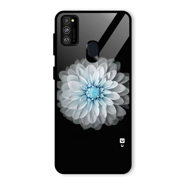 White Bloom Glass Back Case for Galaxy M21