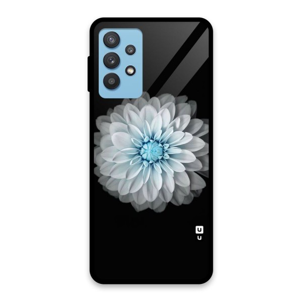 White Bloom Glass Back Case for Galaxy M32 5G