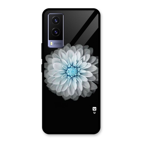 White Bloom Glass Back Case for Vivo V21e 5G