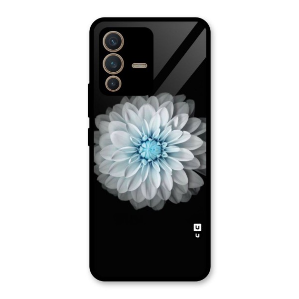 White Bloom Glass Back Case for Vivo V23 5G