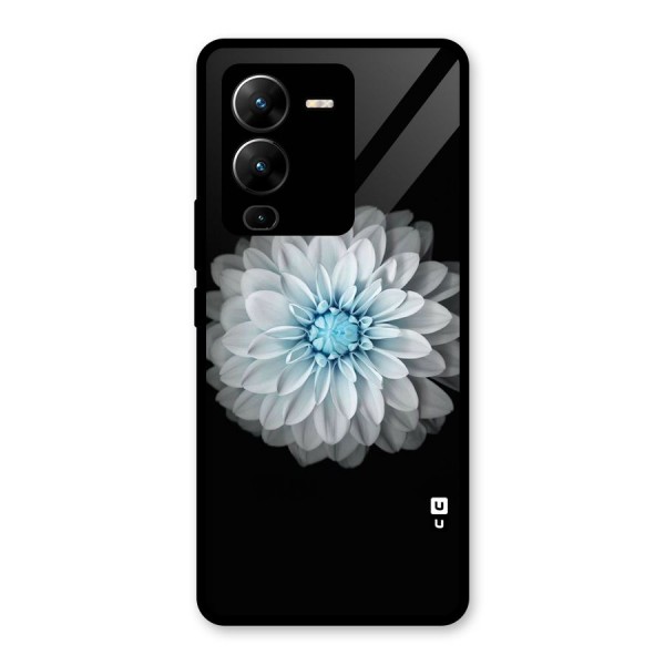 White Bloom Glass Back Case for Vivo V25 Pro