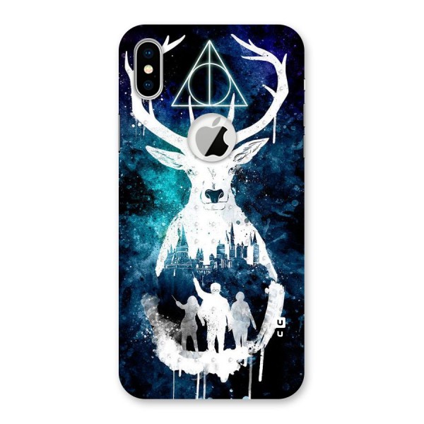 White Deer Back Case for iPhone XS Logo Cut